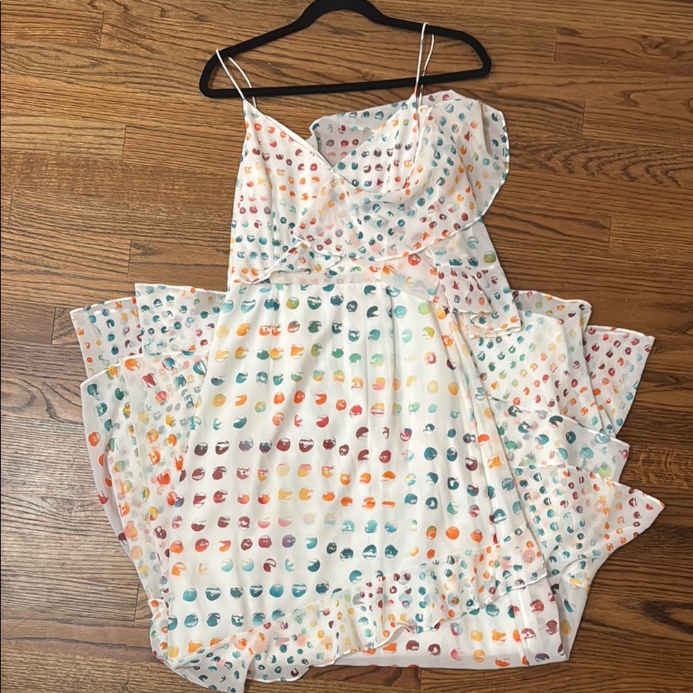 Monique Lhuillier Colorful Polka Dot Dress